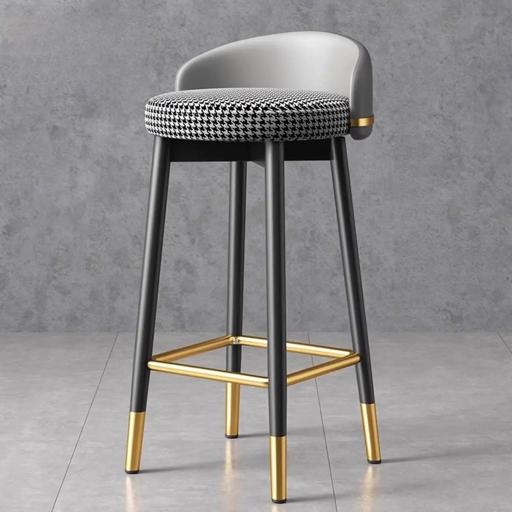 Sgabelli da bar Art Déco con schienale basso in ecopelle per cucina