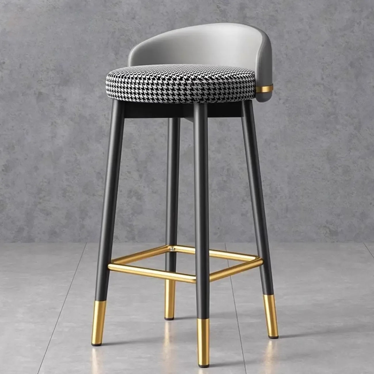 Sgabelli da bar Art Déco con schienale basso in ecopelle per cucina