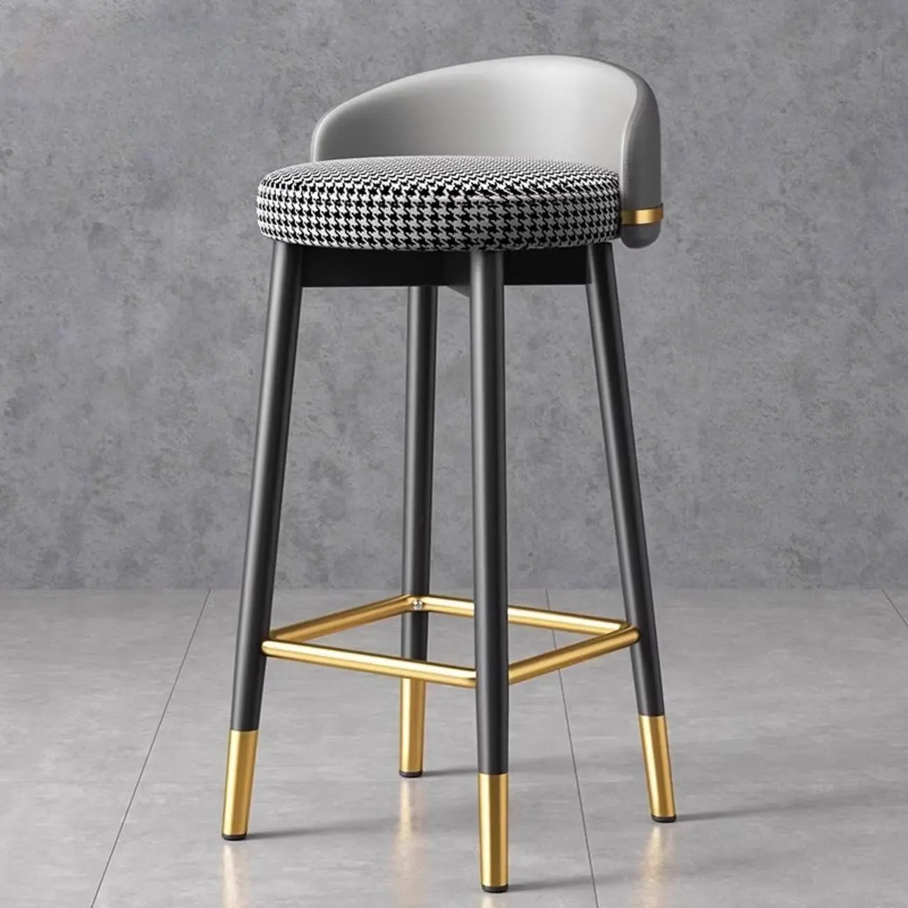 Tabourets de bar bas Art Déco en similicuir pour cuisine