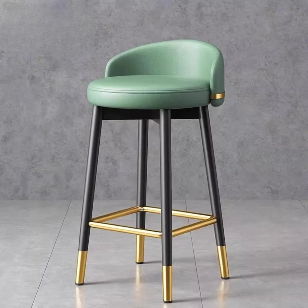 Sgabelli da bar Art Déco con schienale basso in ecopelle per cucina