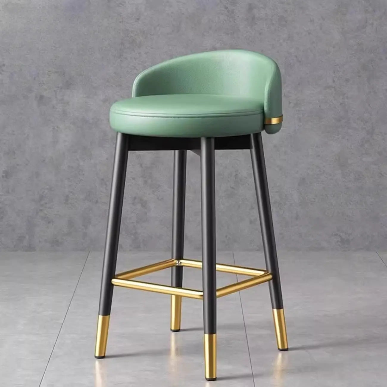 Sgabelli da bar Art Déco con schienale basso in ecopelle per cucina