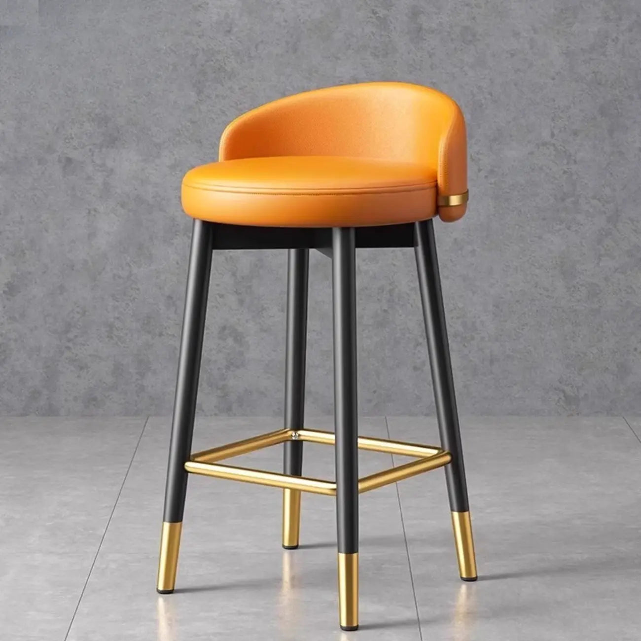 Tabourets de bar bas Art Déco en similicuir pour cuisine