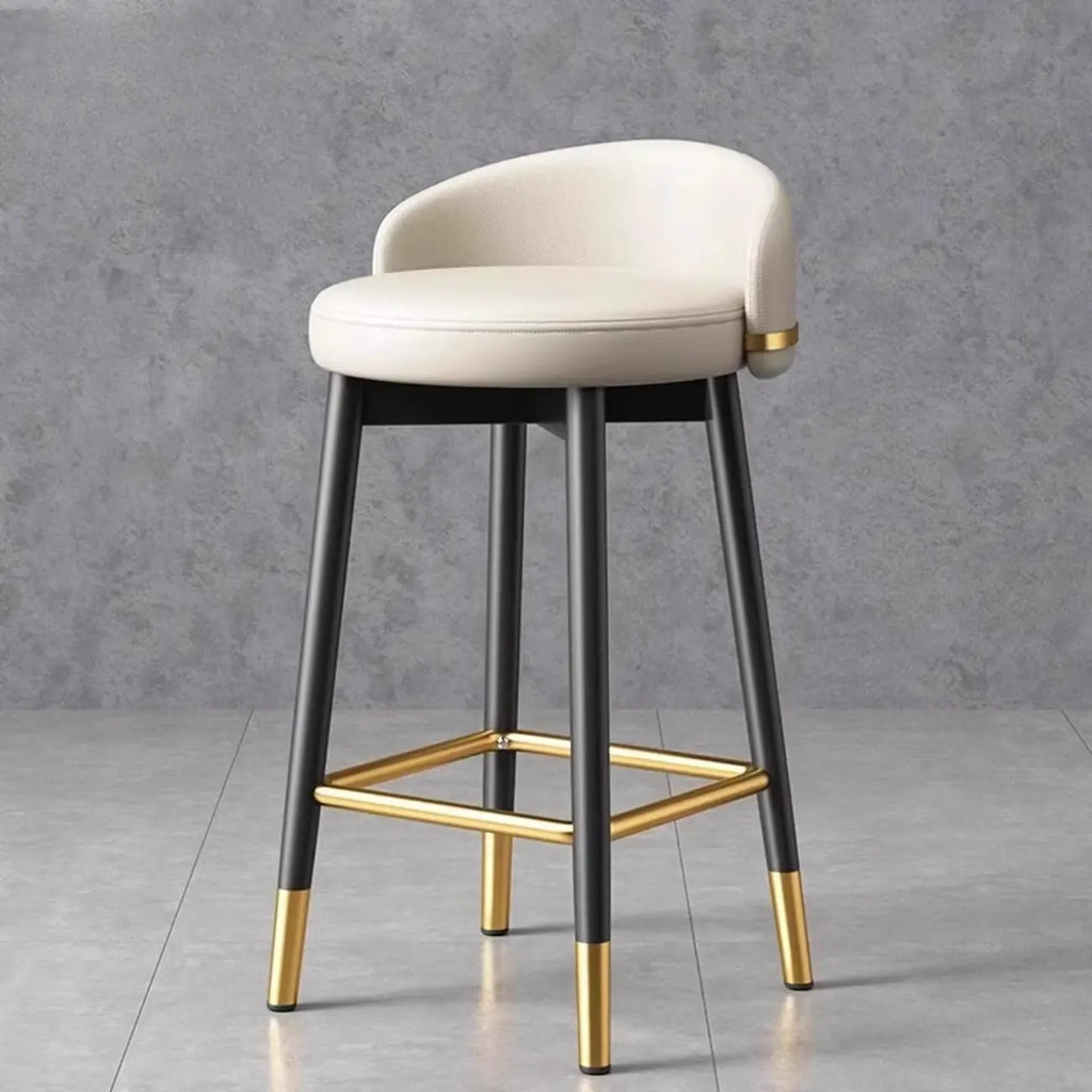 Sgabelli da bar Art Déco con schienale basso in ecopelle per cucina