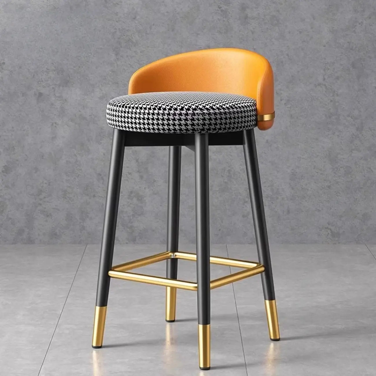 Tabourets de bar bas Art Déco en similicuir pour cuisine