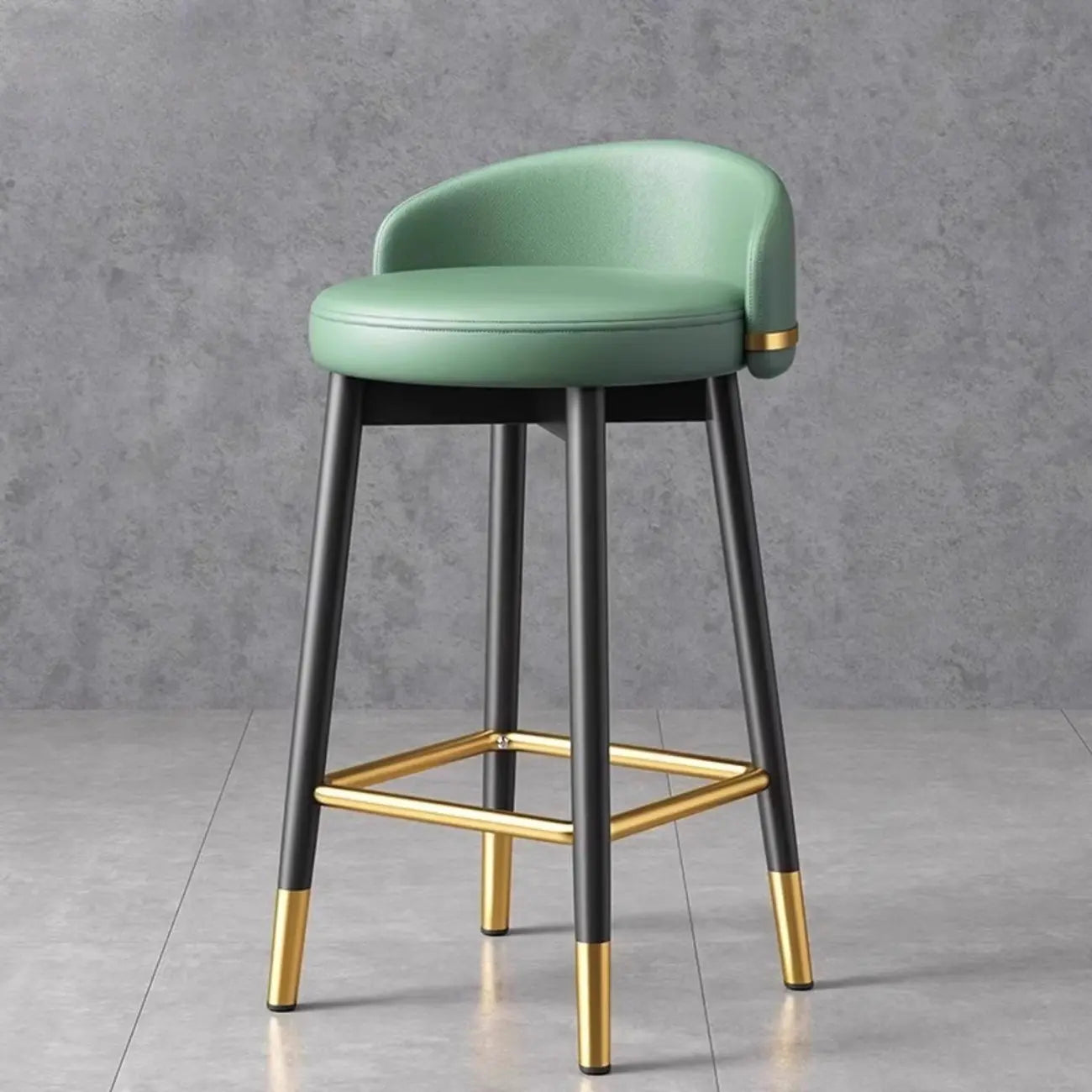 Sgabelli da bar Art Déco con schienale basso in ecopelle per cucina