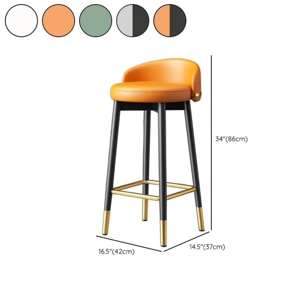 Sgabelli da bar Art Déco con schienale basso in ecopelle per cucina