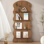 Bibliothèque décorative en bois brun à 3 étagères