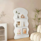 Bibliothèque décorative en bois brun à 3 étagères