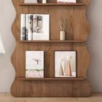 Bibliothèque décorative en bois brun à 3 étagères