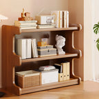Bibliothèque moderne en bois brun, style échelle, pour le rangement de bureau