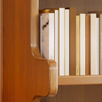 Bibliothèque moderne en bois brun, style échelle, pour le rangement de bureau