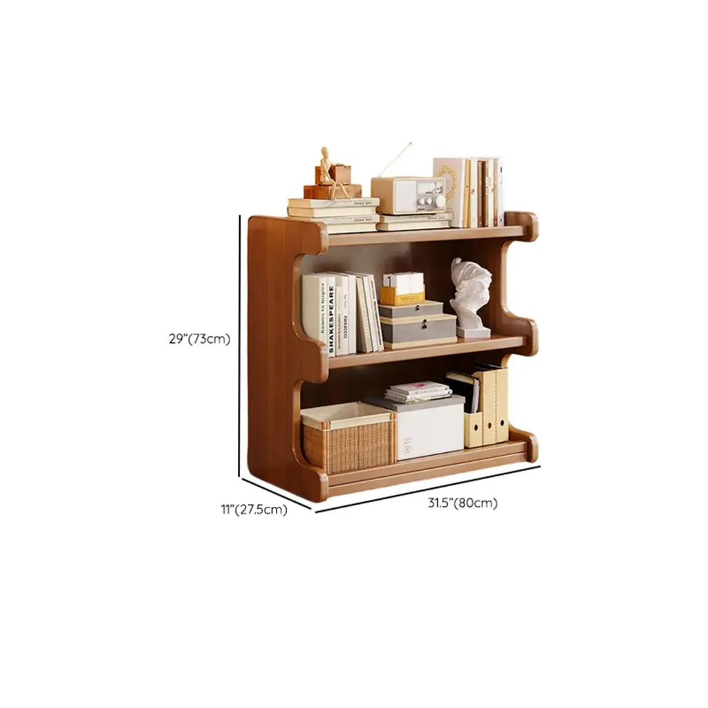 Bibliothèque moderne en bois brun, style échelle, pour le rangement de bureau