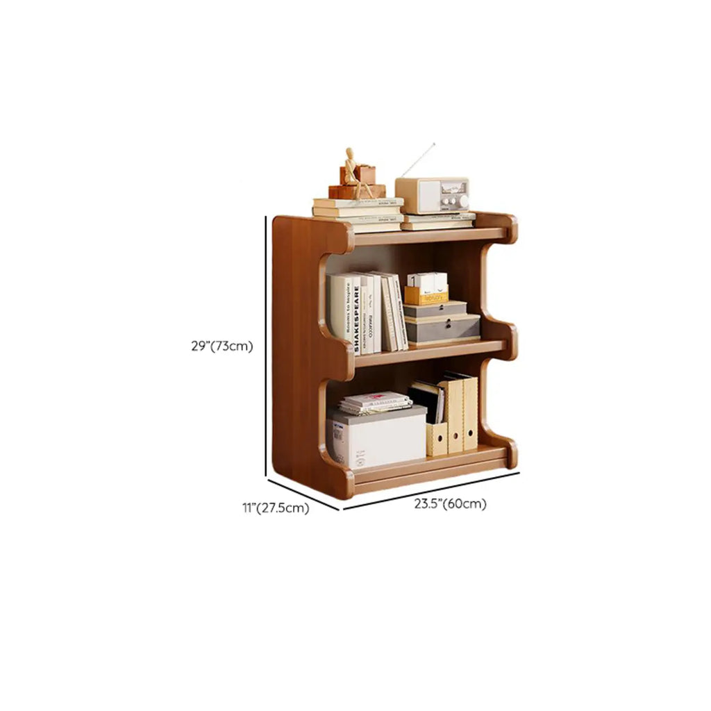 Bibliothèque moderne en bois brun, style échelle, pour le rangement de bureau