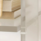 Étagère verticale moderne en Lucite transparente, bibliothèque roulante