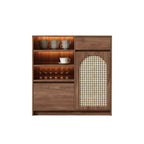 Armoire de rangement de cuisine en rotin bois moyen, finition naturelle