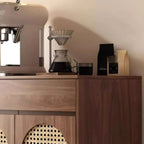 Armoire de rangement de cuisine en rotin bois moyen, finition naturelle