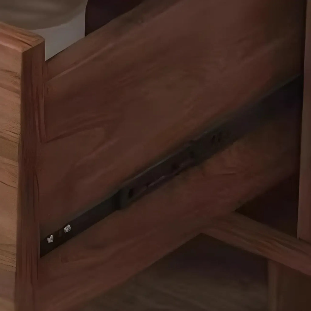 Armoire de rangement de cuisine en rotin bois moyen, finition naturelle