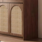 Armoire de rangement de cuisine en rotin bois moyen, finition naturelle
