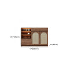 Armoire de rangement de cuisine en rotin bois moyen, finition naturelle