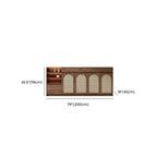 Armoire de rangement de cuisine en rotin bois moyen, finition naturelle