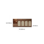 Armoire de rangement de cuisine en rotin bois moyen, finition naturelle