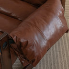 Fauteuil d'appoint moderne en cuir résistant aux chats, à dossier haut et accoudoirs