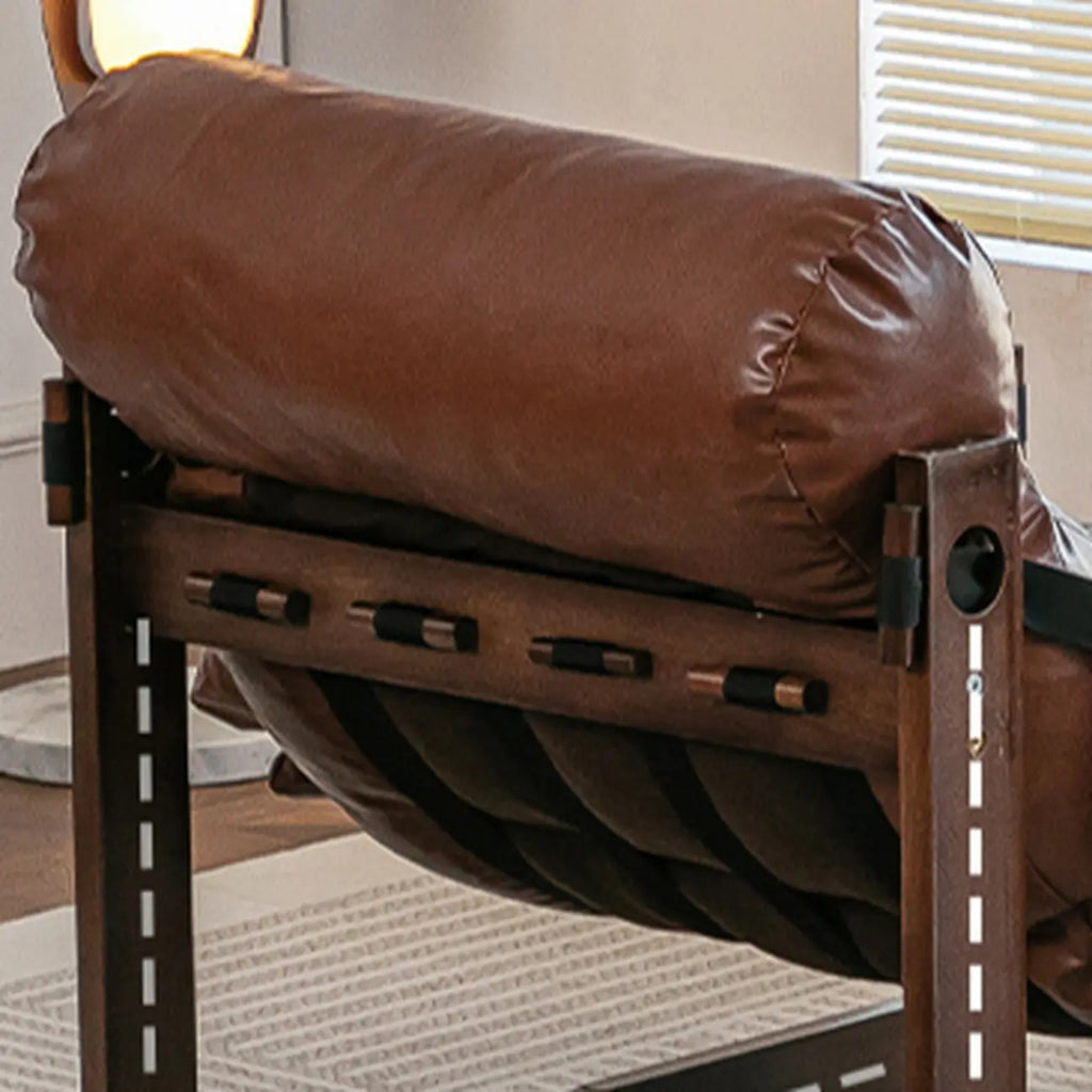 Fauteuil d'appoint moderne en cuir résistant aux chats, à dossier haut et accoudoirs