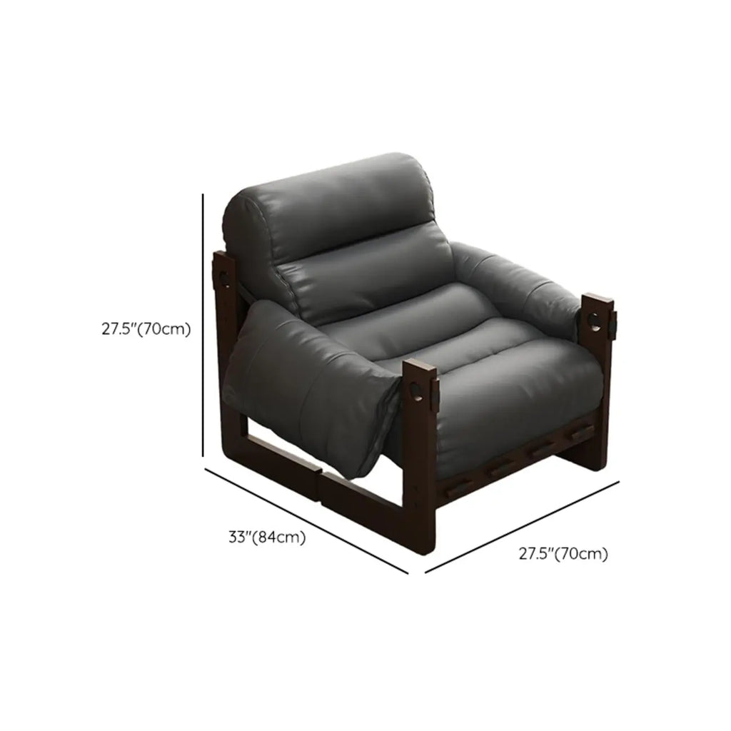 Fauteuil d'appoint moderne en cuir résistant aux chats, à dossier haut et accoudoirs