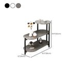 Table d'appoint ovale noire à 3 niveaux en bois avec pieds en métal
