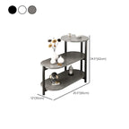 Table d'appoint ovale noire à 3 niveaux en bois avec pieds en métal
