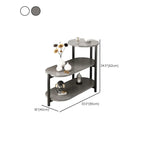 Table d'appoint ovale noire à 3 niveaux en bois avec pieds en métal