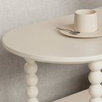 Table d'appoint roulante ovale noire en bois à 2 niveaux avec rangement