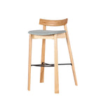 Tabourets de bar modernes en frêne noir rembourrés