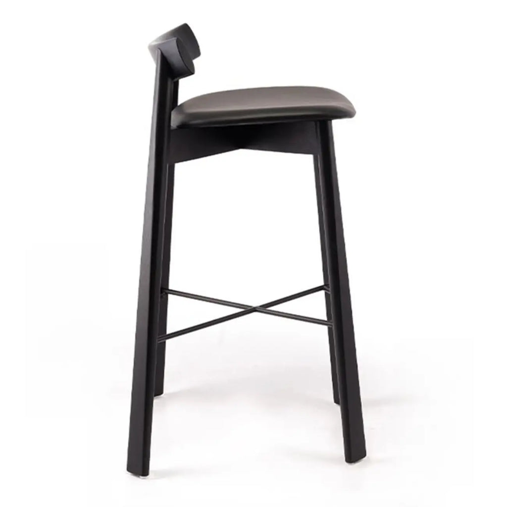 Tabourets de bar modernes en frêne noir rembourrés