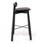 Tabourets de bar modernes en frêne noir rembourrés