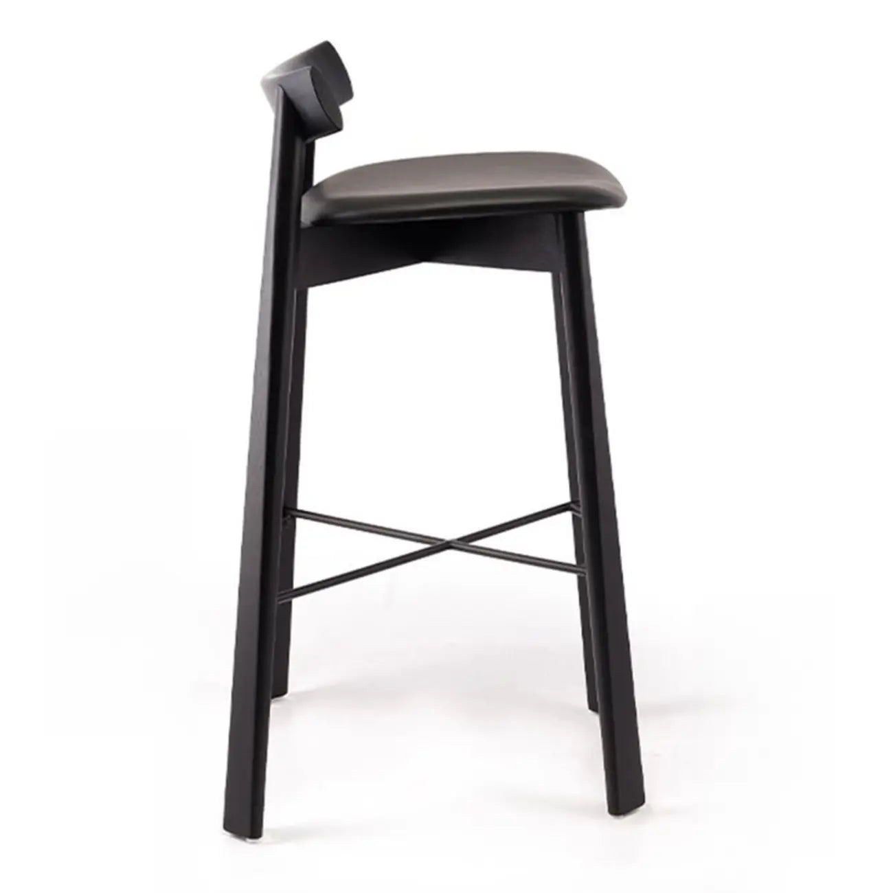 Tabourets de bar modernes en frêne noir rembourrés