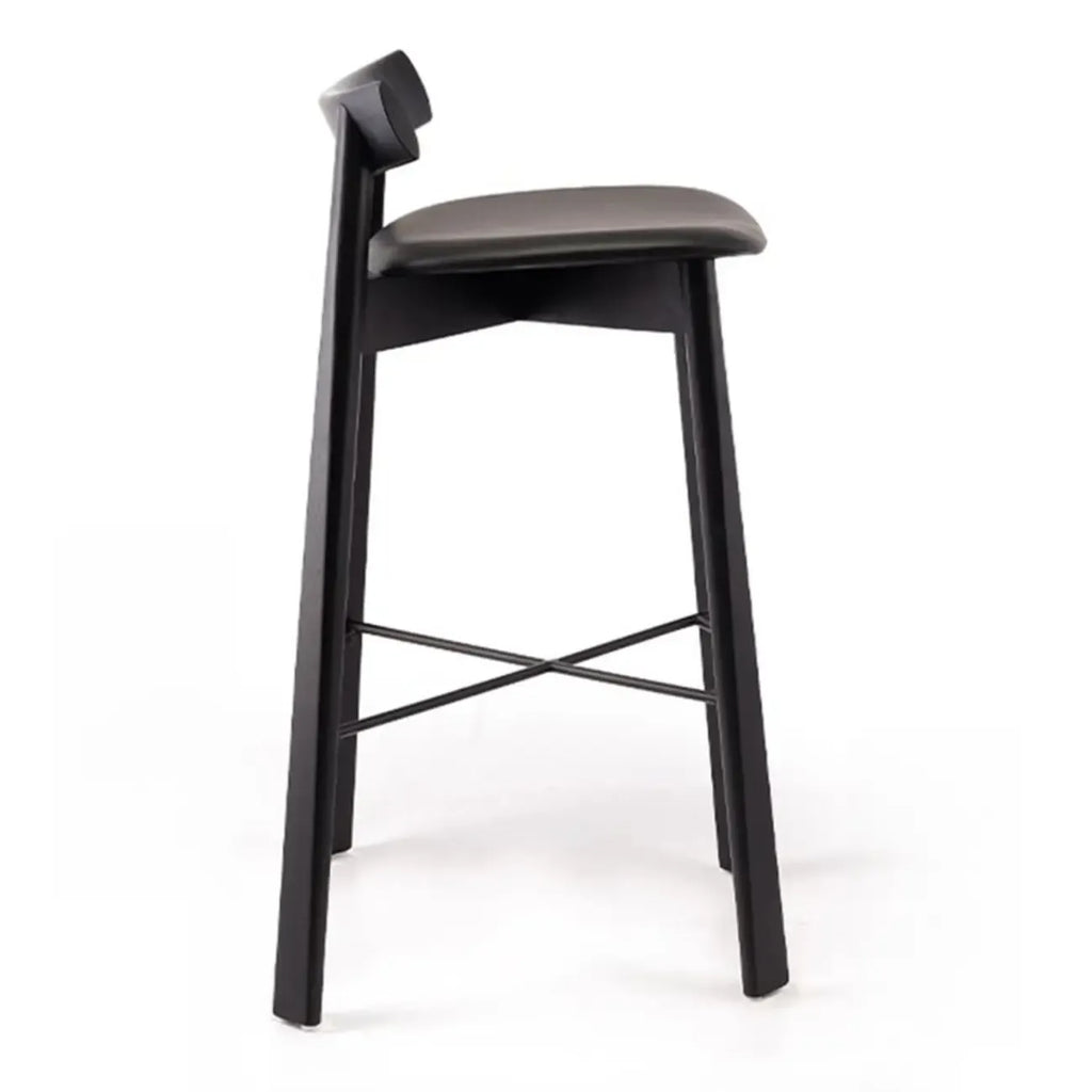 Tabourets de bar modernes en frêne noir rembourrés