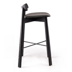 Tabourets de bar modernes en frêne noir rembourrés