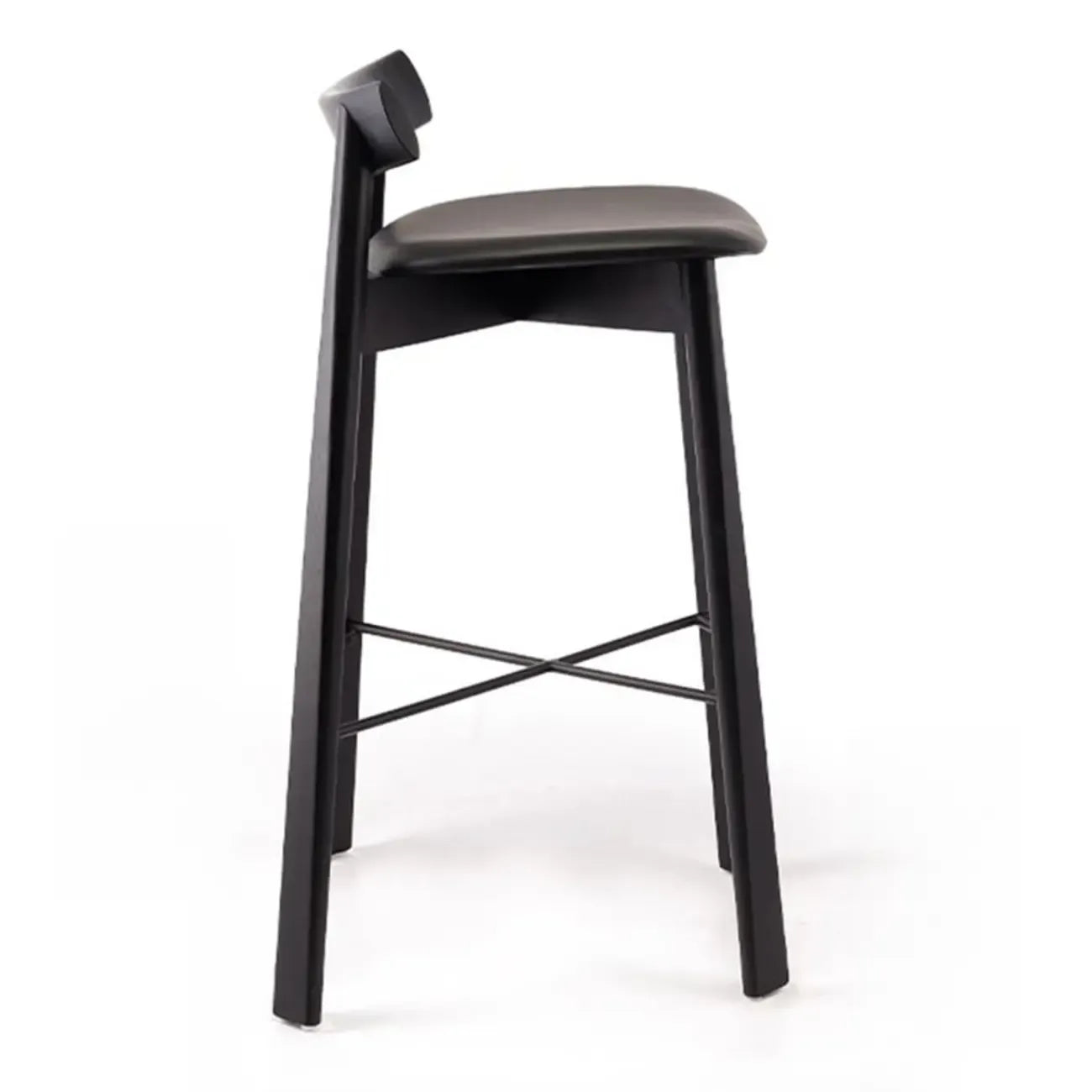 Tabourets de bar modernes en frêne noir rembourrés