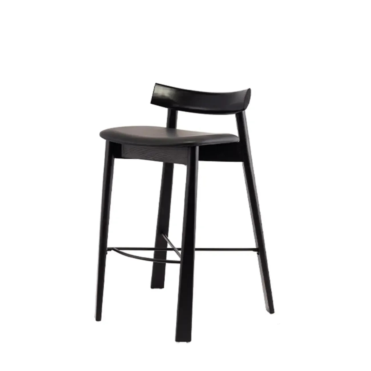 Tabourets de bar modernes en frêne noir rembourrés