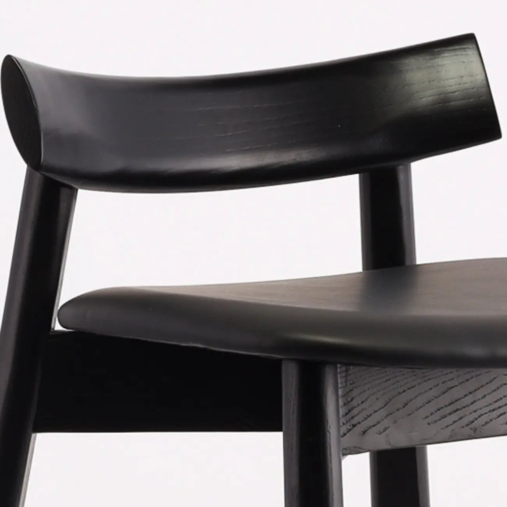 Tabourets de bar modernes en frêne noir rembourrés