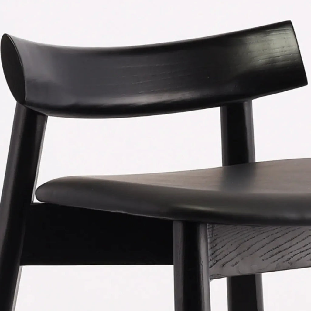 Tabourets de bar modernes en frêne noir rembourrés