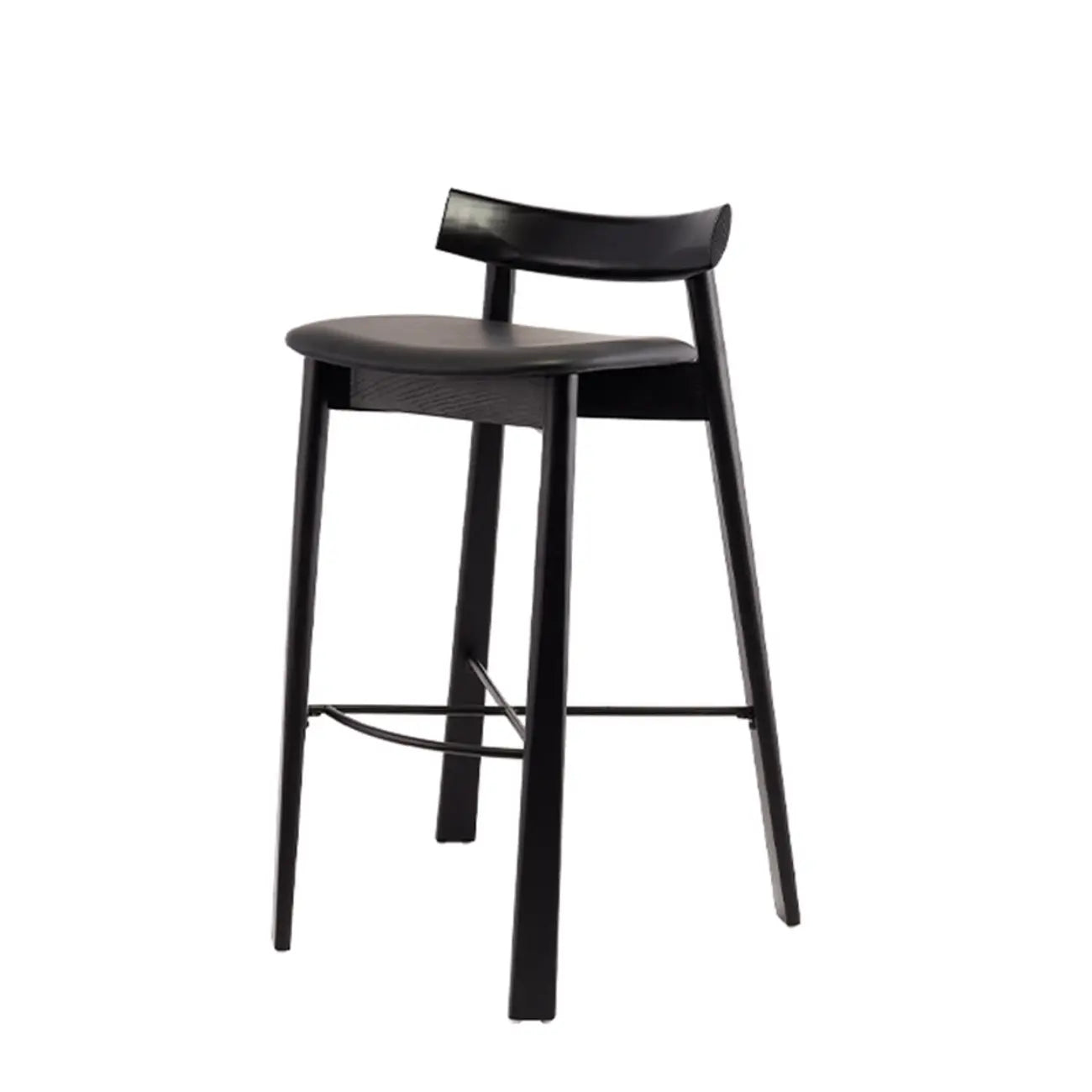 Tabourets de bar modernes en frêne noir rembourrés