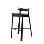 Tabourets de bar modernes en frêne noir rembourrés