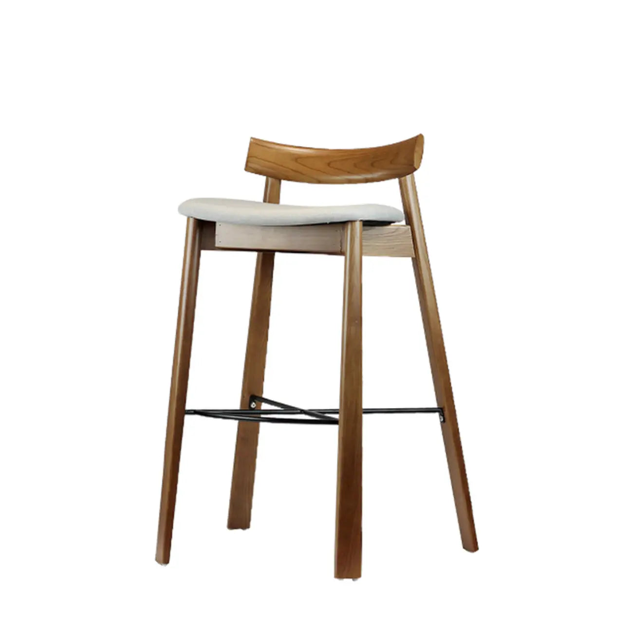 Tabourets de bar modernes en frêne noir rembourrés