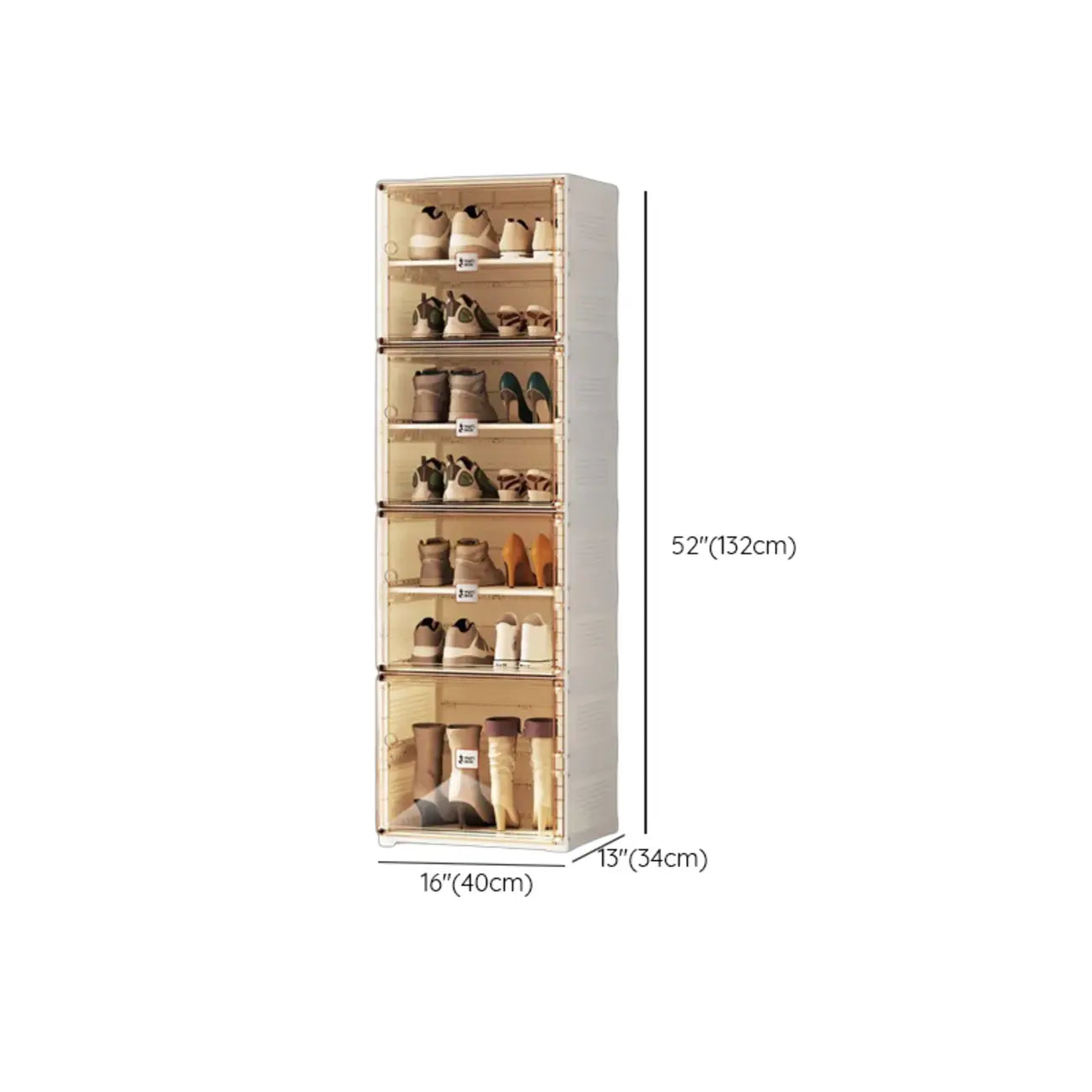 Boîtes à chaussures portables Glam en plastique transparent blanc