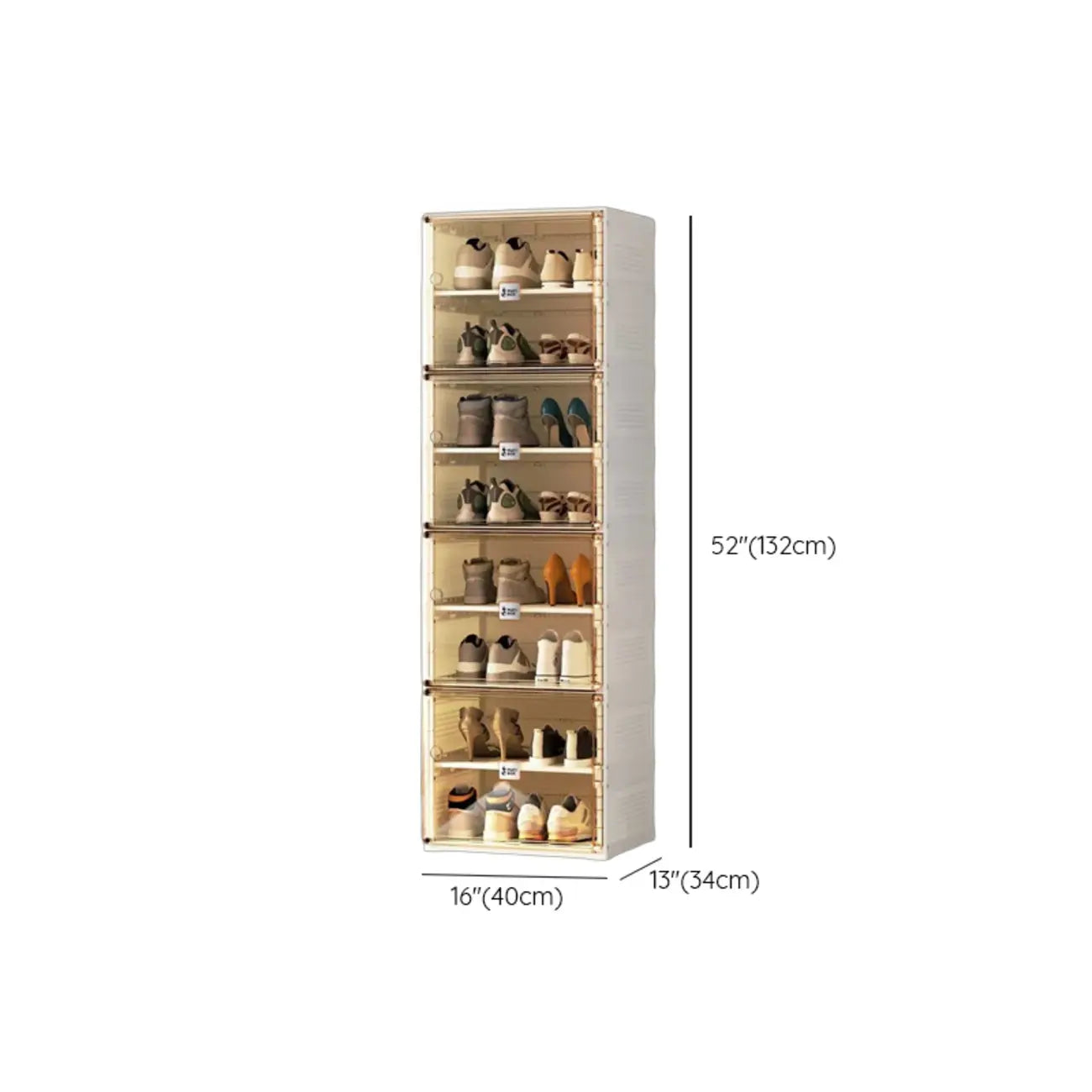 Boîtes à chaussures portables Glam en plastique transparent blanc