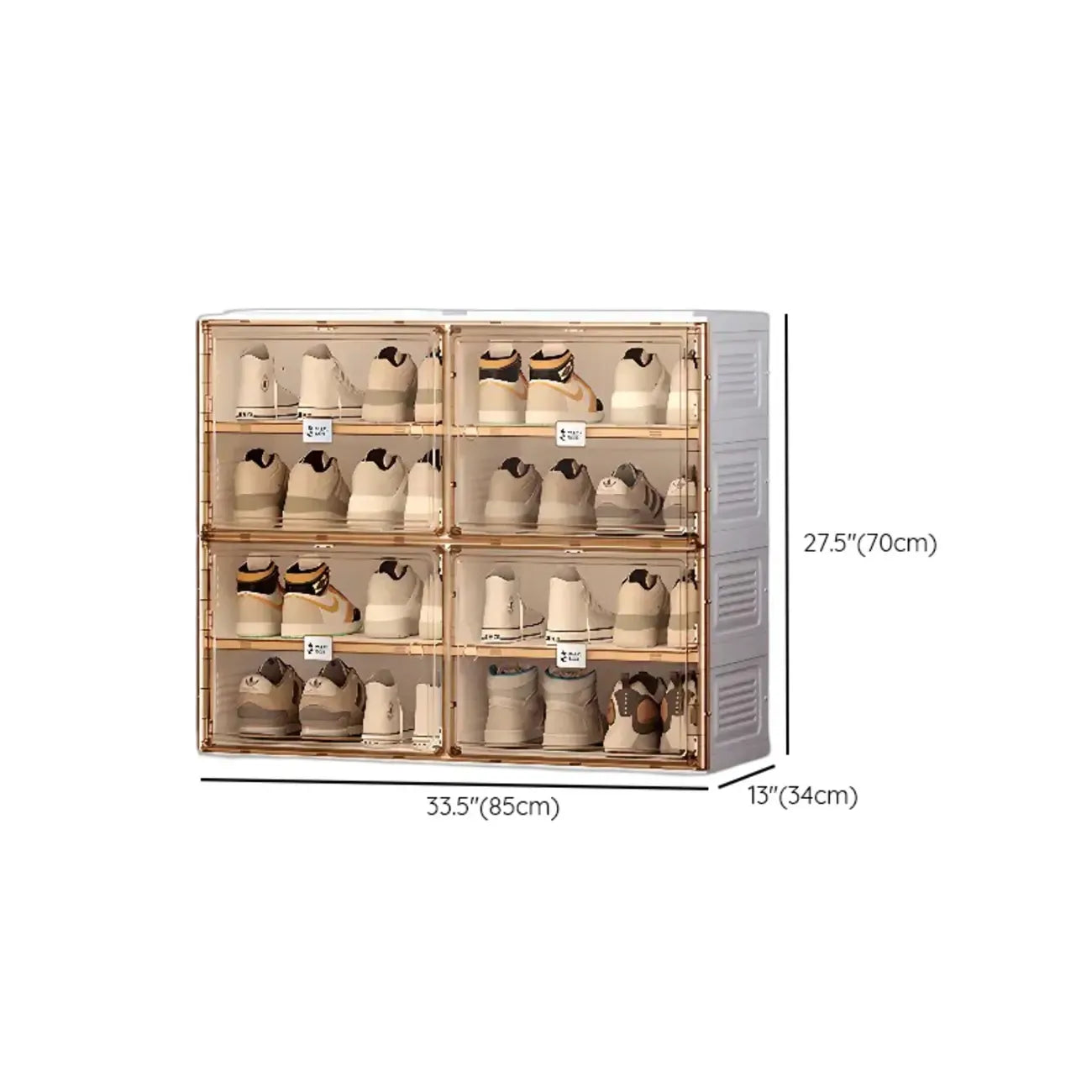 Boîtes à chaussures portables Glam en plastique transparent blanc