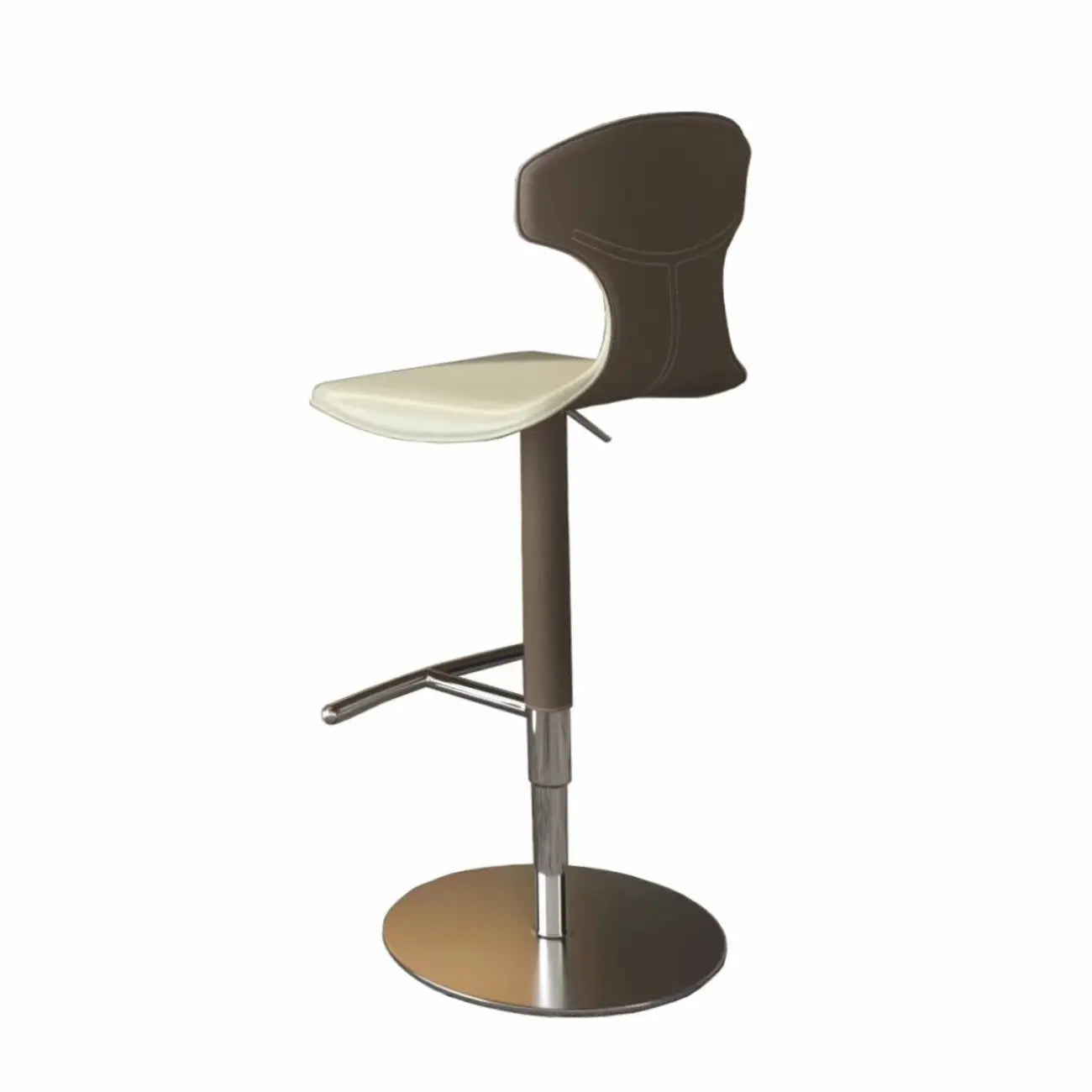 Tabourets de bar minimalistes en cuir beige à selle