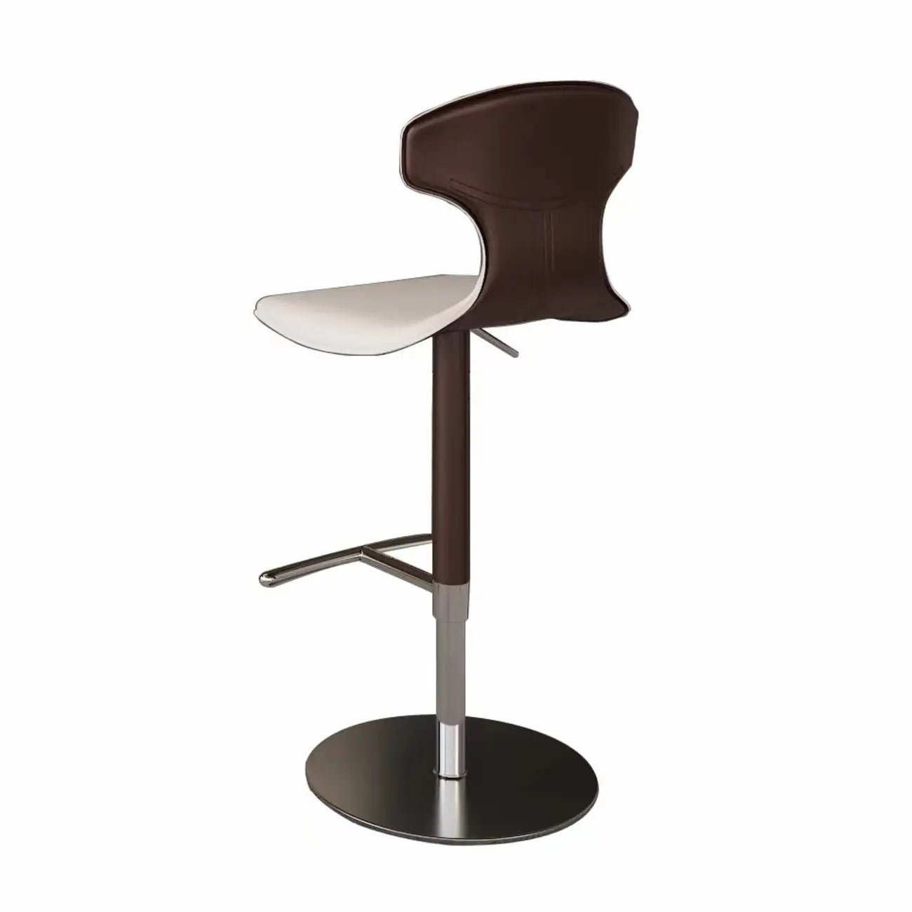 Tabourets de bar minimalistes en cuir beige à selle